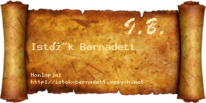 Istók Bernadett névjegykártya